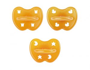 HEVEA Pack Dcouverte 3 Ttines en Caoutchouc Naturel 0-3 mois - Physio/Ronde/Symtrique