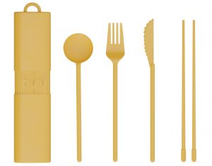 BINI Couverts Rutilisables Jaune