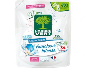 L'ARBRE VERT Lessive Liquide Fracheur Intense - 34 lavages Recharge 1,53L