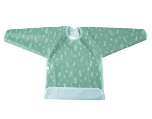IOBIO Bavoir Impermable  Manches - Green Leaves