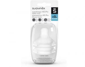SUAVINEX Lot de 2 Ttines Symtriques SX Pro en Silicone Dbit Lent +0m