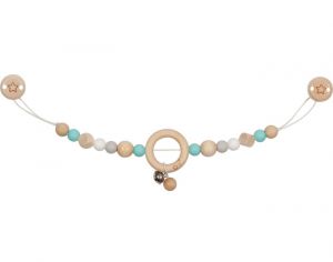 GOKI BABY Chaine de Landau Etoile Turquoise avec Clips - Ds la naissance 