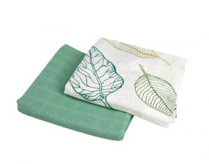 GRUNSPECHT Lot de 2 Langes en Coton - 70 x 70 cm