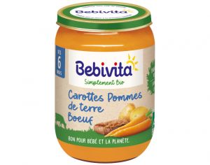 BEBIVITA Petit Pot Carottes Pommes de Terre Boeuf - Ds 6 mois - 190g