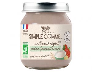 SIMPLE COMME Petits Pots Brasss - Ds 6 mois - 125 g Avoine Fraise Banane 