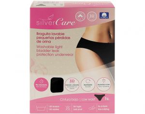 SILVERCARE Culotte Lavable pour Fuites Urinaires Taille Basse Taille S