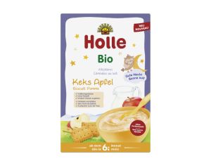 HOLLE Crales au Lait, Biscuits et Pomme - Ds 6 mois - 125 g