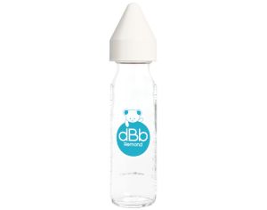 DBB REMOND Biberon en Verre Rgul'air 240ml - Ttine Caoutchouc (Blanc)
