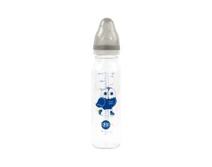 DBB REMOND Biberon en Verre Rgul'air 240 ml - Hibou - Ttine Silicone (Gris)