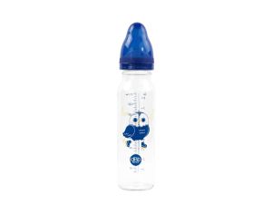 DBB REMOND Biberon en Verre Rgul'air 240ml - Hibou - Ttine Silicone (Bleu Ocan)