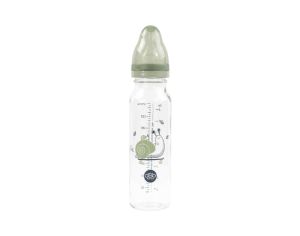 DBB REMOND Biberon en Verre Rgul'air 240ml - Escargot - Ttine Silicone (Vert Sauge)