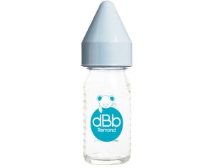 DBB REMOND Biberon en Verre Regul'air 110ml - Ttine Silicone (Bleu Ocan)