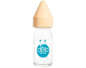 DBB REMOND Biberon en Verre Rgul'air 110ml - Ttine Silicone (Jaune Moutarde)