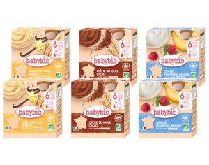BABYBIO Lot Gourdes Lactes au lait de vache - Ds 6 mois - 24x85g
