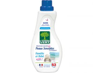 L'ARBRE VERT Adoucissant Peaux Sensibles Famille et Bb - 53 Lavages 800 ml
