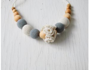 KANGAROOCARE Collier d'Allaitement et de Portage - Light Grey and Cream White