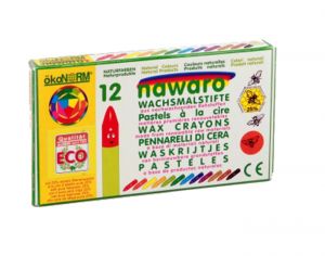 OKONORM Crayons  la Cire d'Abeille - Ds 3 ans 12 couleurs