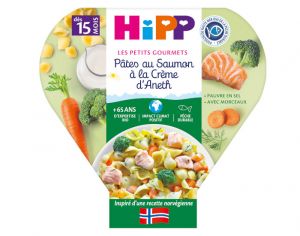 HIPP Assiette - Les Petits Gourmets - 250 g - D�s 15 mois P�tes au Saumon � la Cr�me d'Aneth 